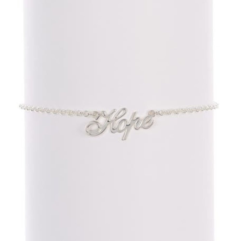 MELANIE MARIE Silver Plated ' HOPE ' Script Anklet